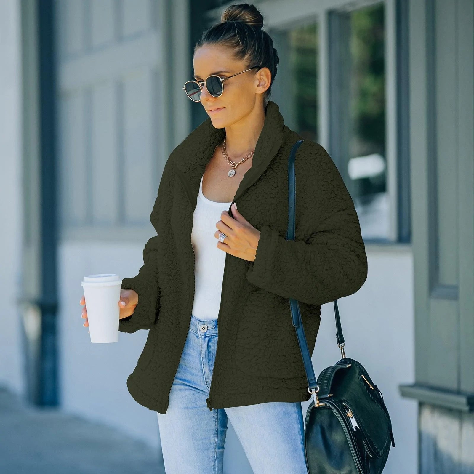 Fashionable Plush Warm Jacket Women - melvincucci