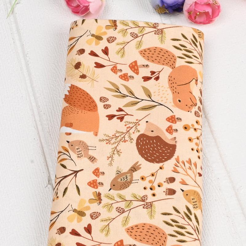 Muslin Bunny Squirrel Print Fabric Cotton Fabric - melvincucci