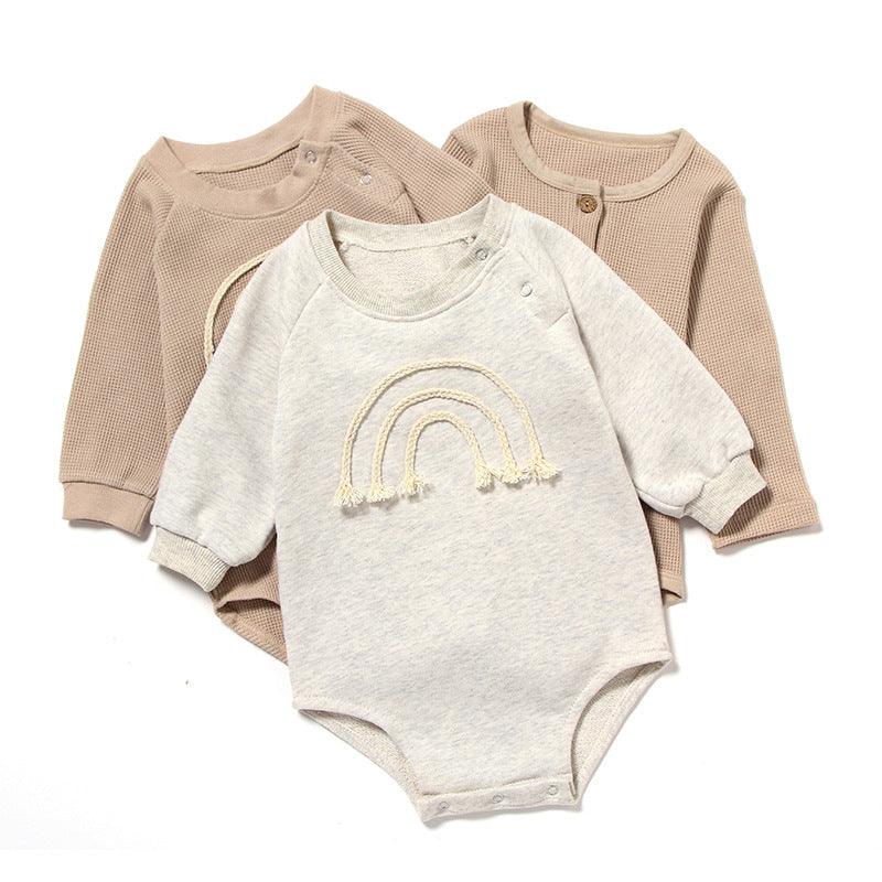 Spring And Autumn Romper R Baby Long Sleeve Waffle - melvincucci