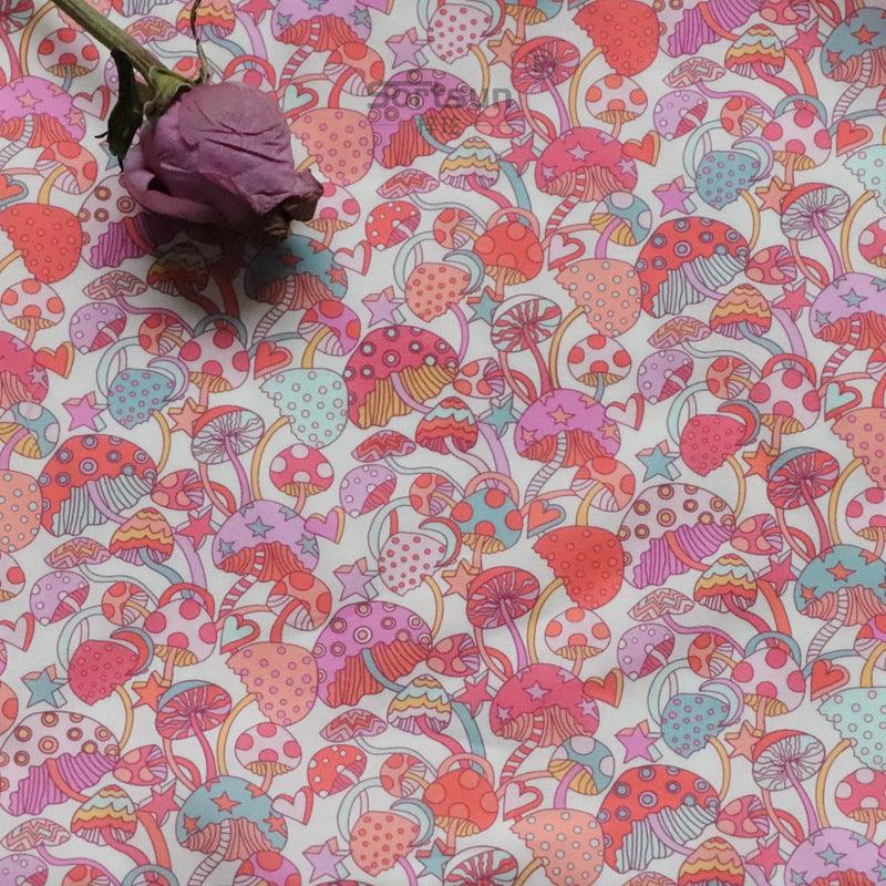 Blue Color Mushroom Long-fiber Cotton Printing Baby Girl's Clothing Dress Fabric Fabric - melvincucci