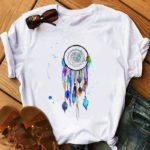 Feather Watercolor Print Women T-shirt - melvincucci