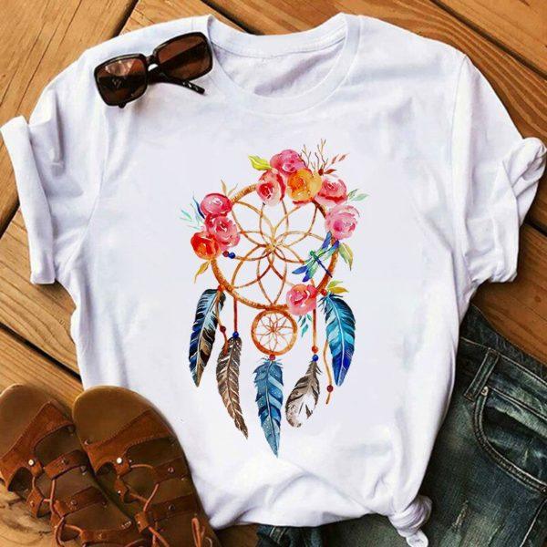 Feather Watercolor Print Women T-shirt - melvincucci