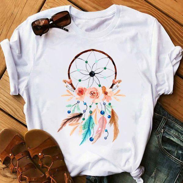 Feather Watercolor Print Women T-shirt - melvincucci