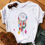 Feather Watercolor Print Women T-shirt - melvincucci