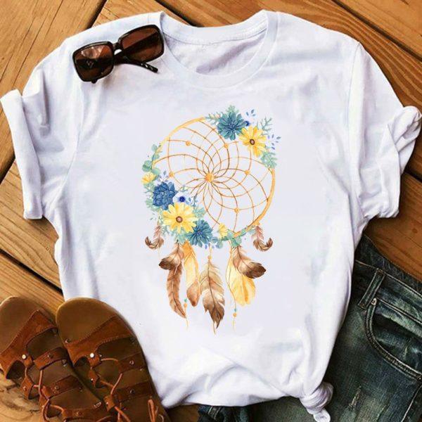 Feather Watercolor Print Women T-shirt - melvincucci