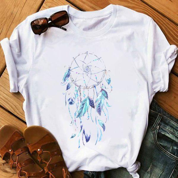 Feather Watercolor Print Women T-shirt - melvincucci