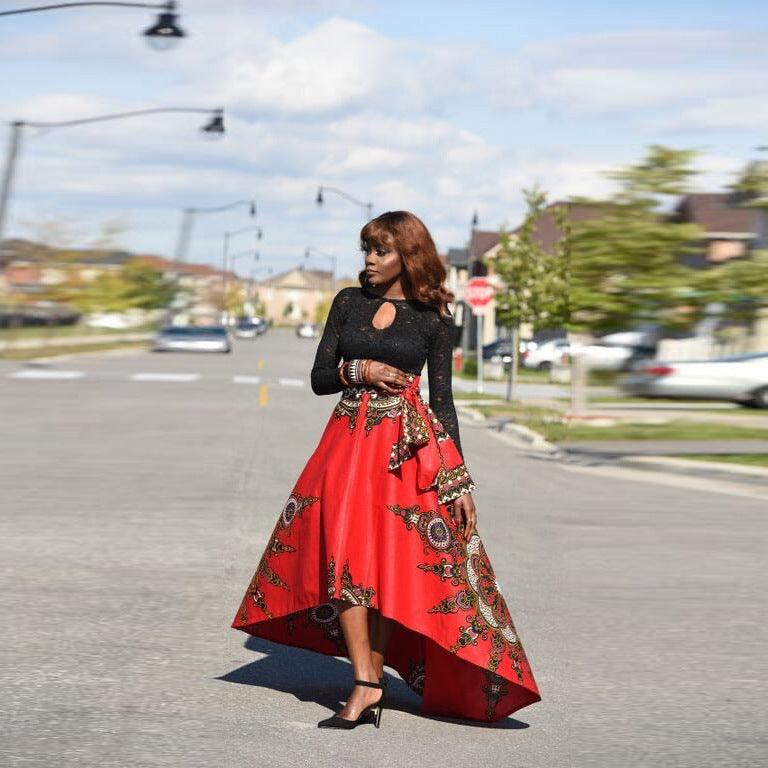 female african printing long dress - melvincucci