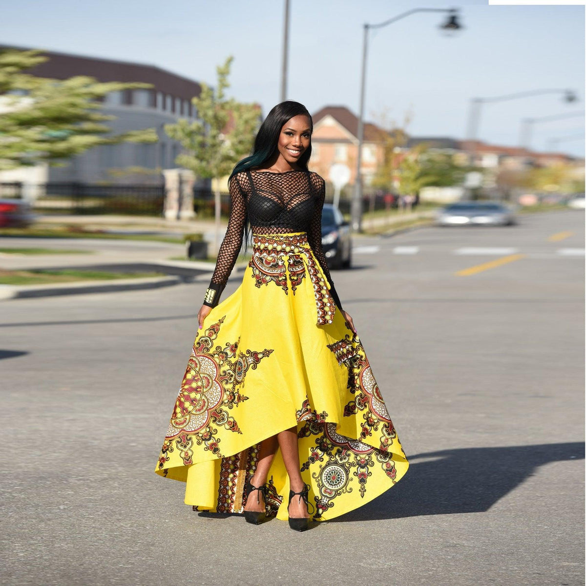 female african printing long dress - melvincucci