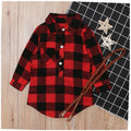 Fashion Girls Long Red Plaid Dress With Belt - melvincucci