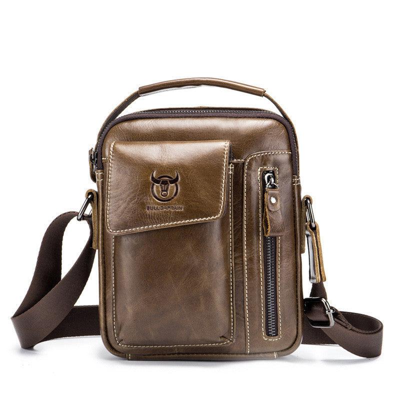 First Layer Cowhide Shoulder Messenger Bag Men - melvincucci