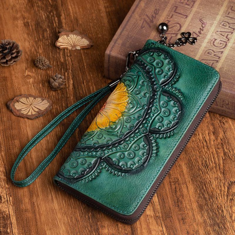 First layer cowhide wallet long women leather wallet - melvincucci