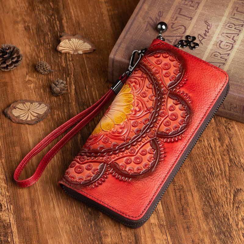 First layer cowhide wallet long women leather wallet - melvincucci