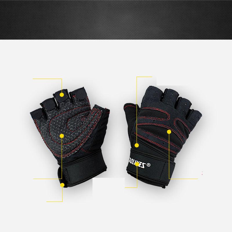 Fitness Gloves Men And Women Exercise Equipment Dumbbell Exercise Weightlifting Half-Finger Gloves Training Gym Breathable Non-Slip - melvincucci