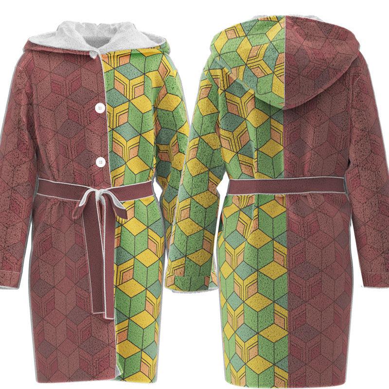 Flannel Bathrobe Two-dimensional Cloak Pajamas - melvincucci