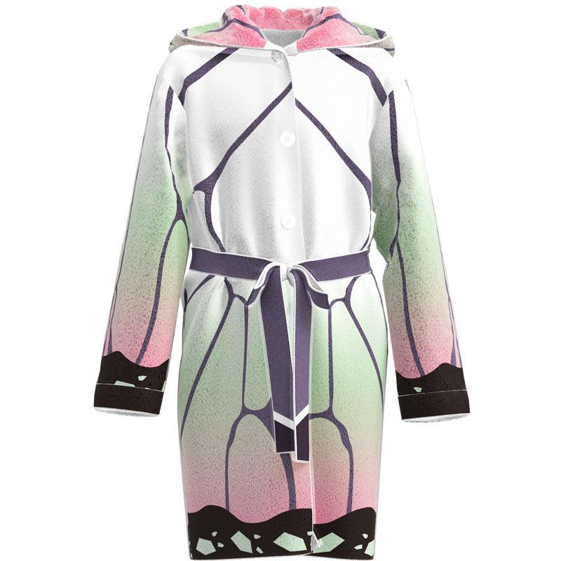 Flannel Bathrobe Two-dimensional Cloak Pajamas - melvincucci