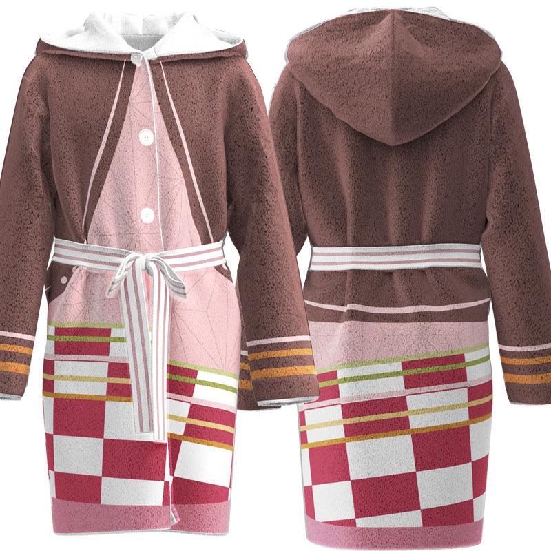 Flannel Bathrobe Two-dimensional Cloak Pajamas - melvincucci