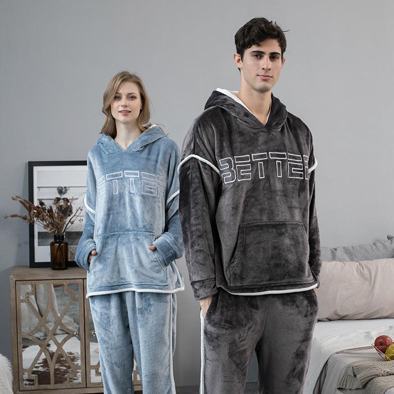 Flannel Couple Home Service Suit For Men And Women - melvincucci
