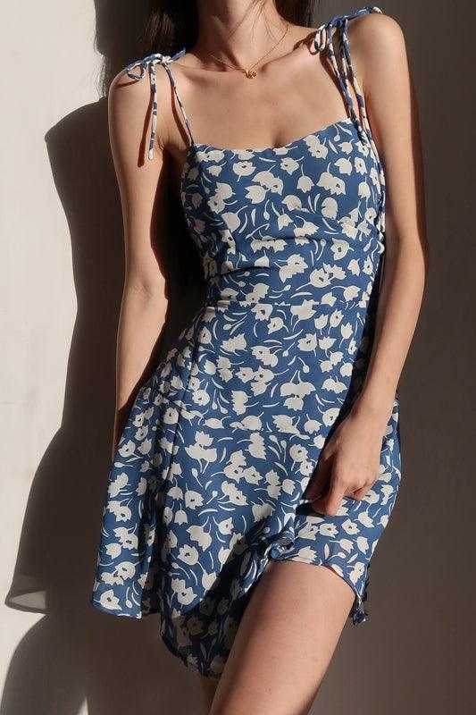 Floral Skirt Waist Tie Suspender Skirt Holiday Style Dress Short Skirt Women - melvincucci