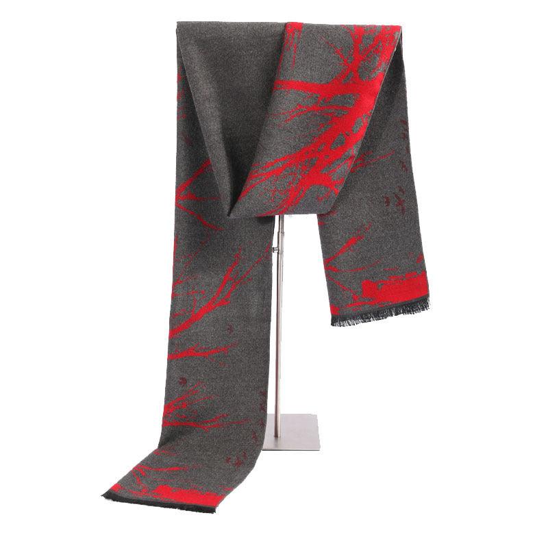 Fortune Tree Men's Brushed Scarf Autumn And Winter New All-match Scarf - melvincucci