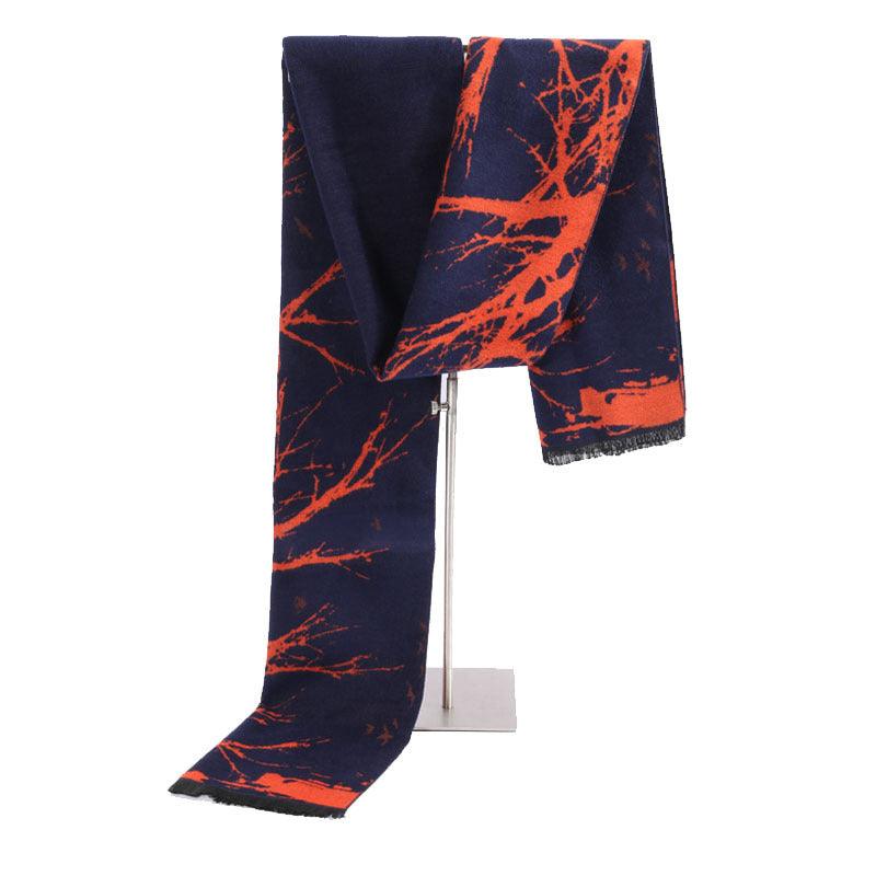 Fortune Tree Men's Brushed Scarf Autumn And Winter New All-match Scarf - melvincucci