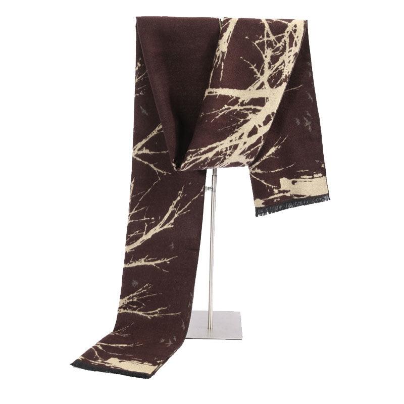Fortune Tree Men's Brushed Scarf Autumn And Winter New All-match Scarf - melvincucci