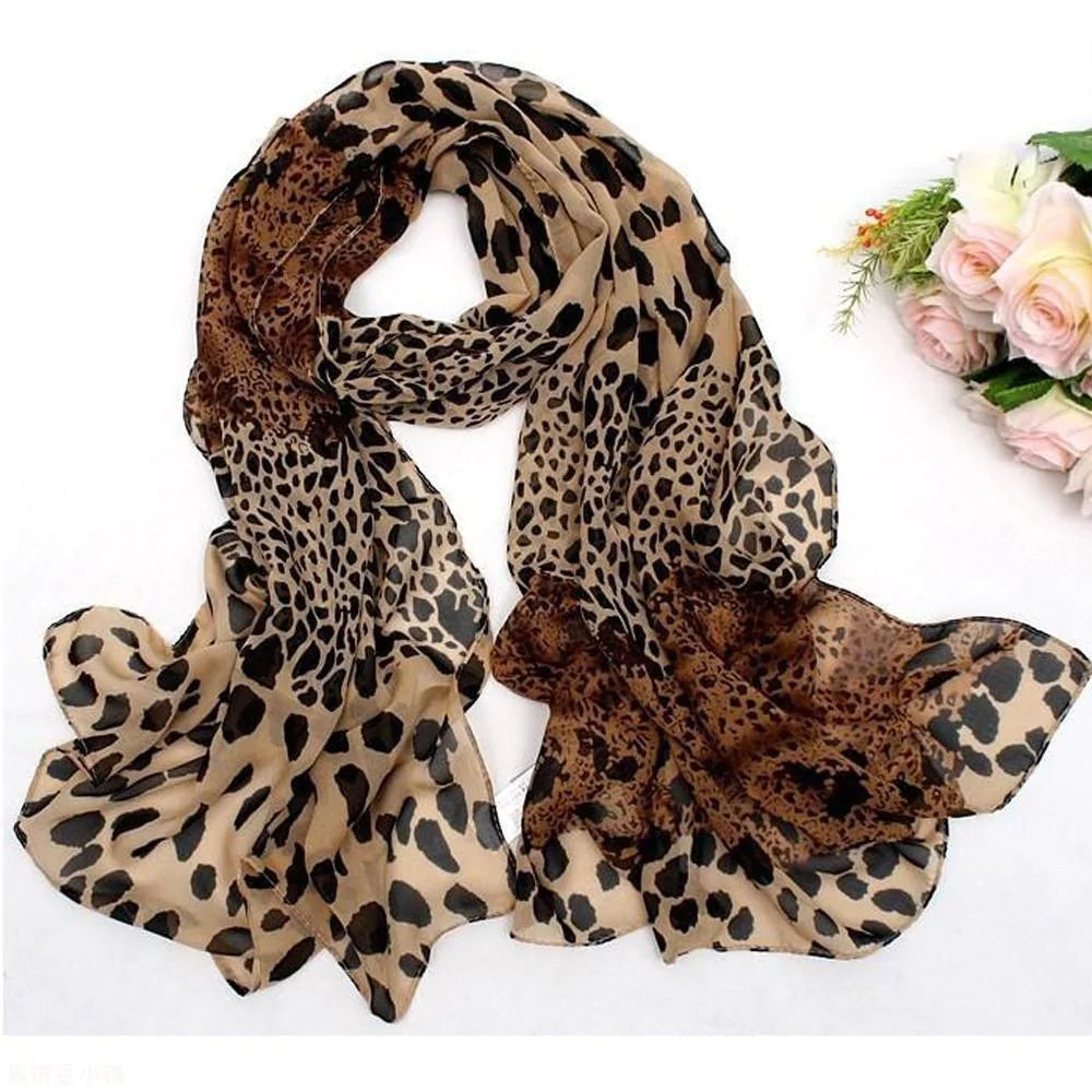Foulard Femme Womens Leopard Print Little Silk Scarf Hair - melvincucci