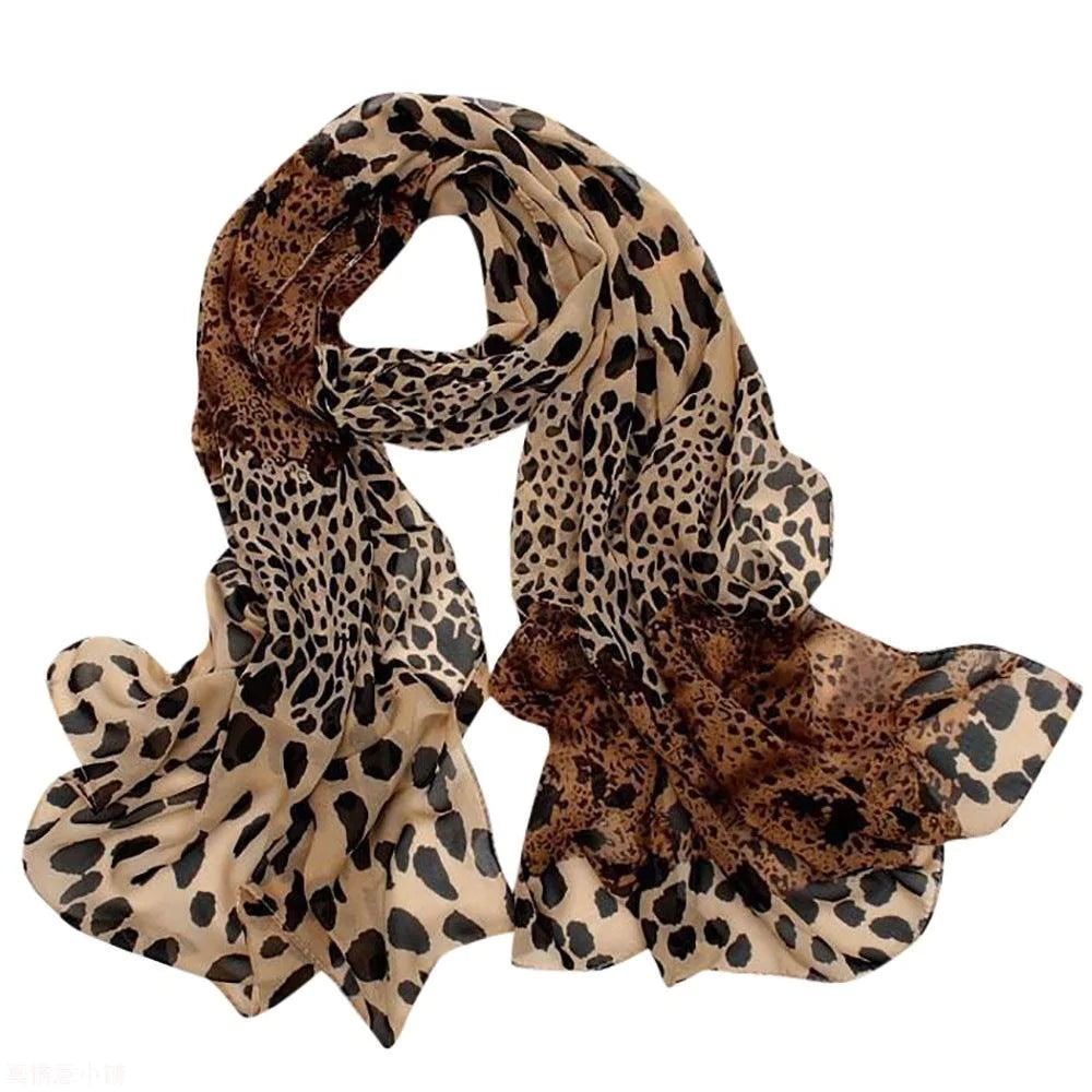 Foulard Femme Womens Leopard Print Little Silk Scarf Hair - melvincucci
