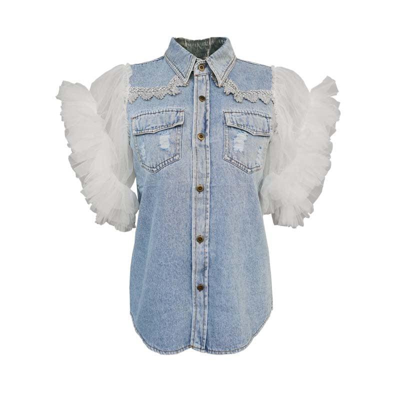 Frayed denim jacket women - melvincucci
