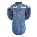 Frayed denim jacket women - melvincucci