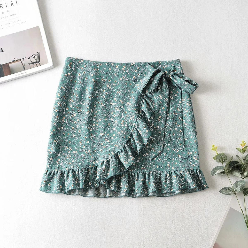 French Waist Lace Printed Skirt Skirt Women - melvincucci
