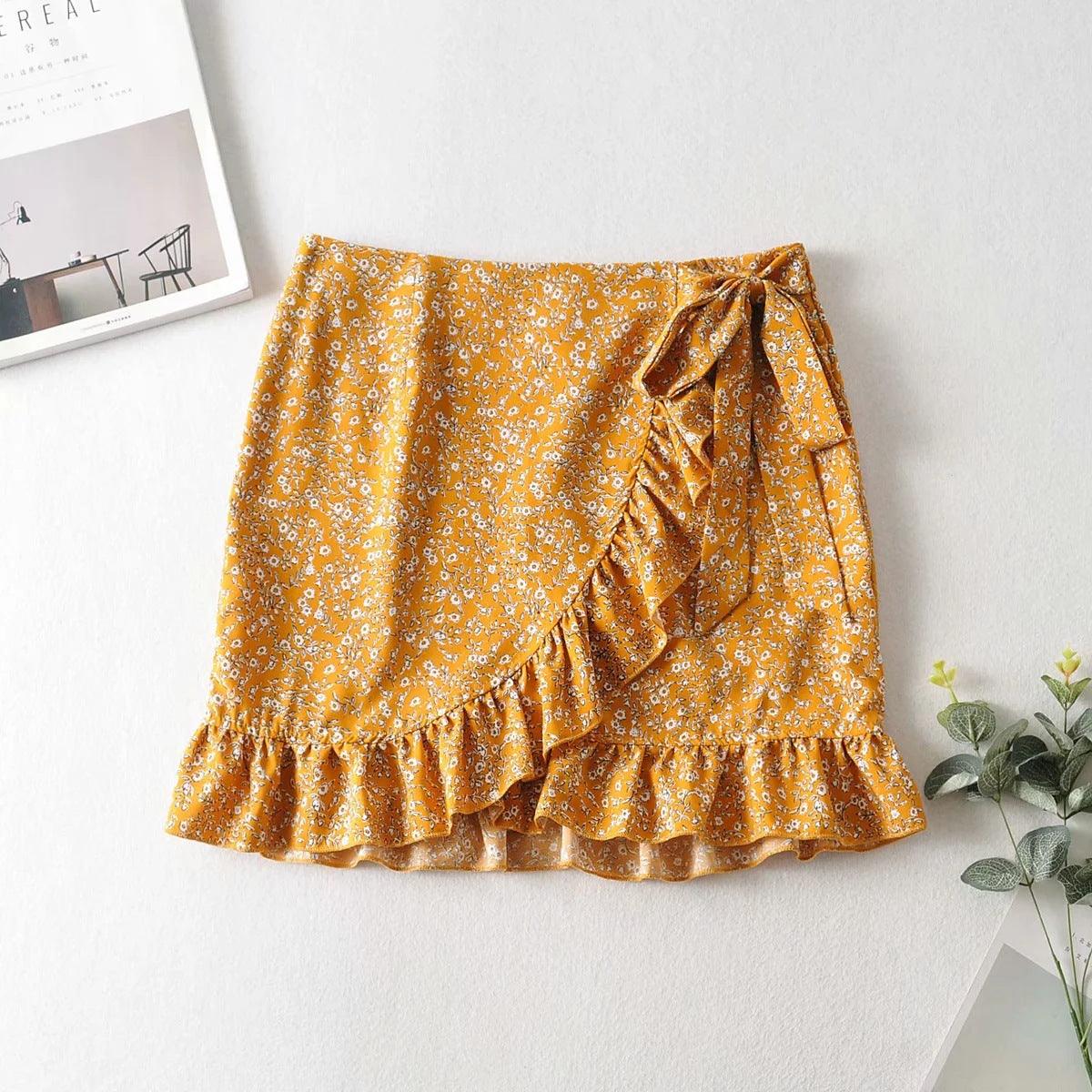 French Waist Lace Printed Skirt Skirt Women - melvincucci