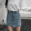 Gentillove Casual High Waist Pencil Denim Skirts Women 2019 Summer - melvincucci