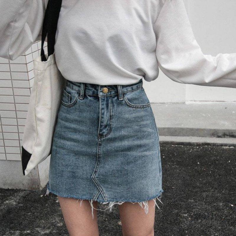 Gentillove Casual High Waist Pencil Denim Skirts Women 2019 Summer - melvincucci