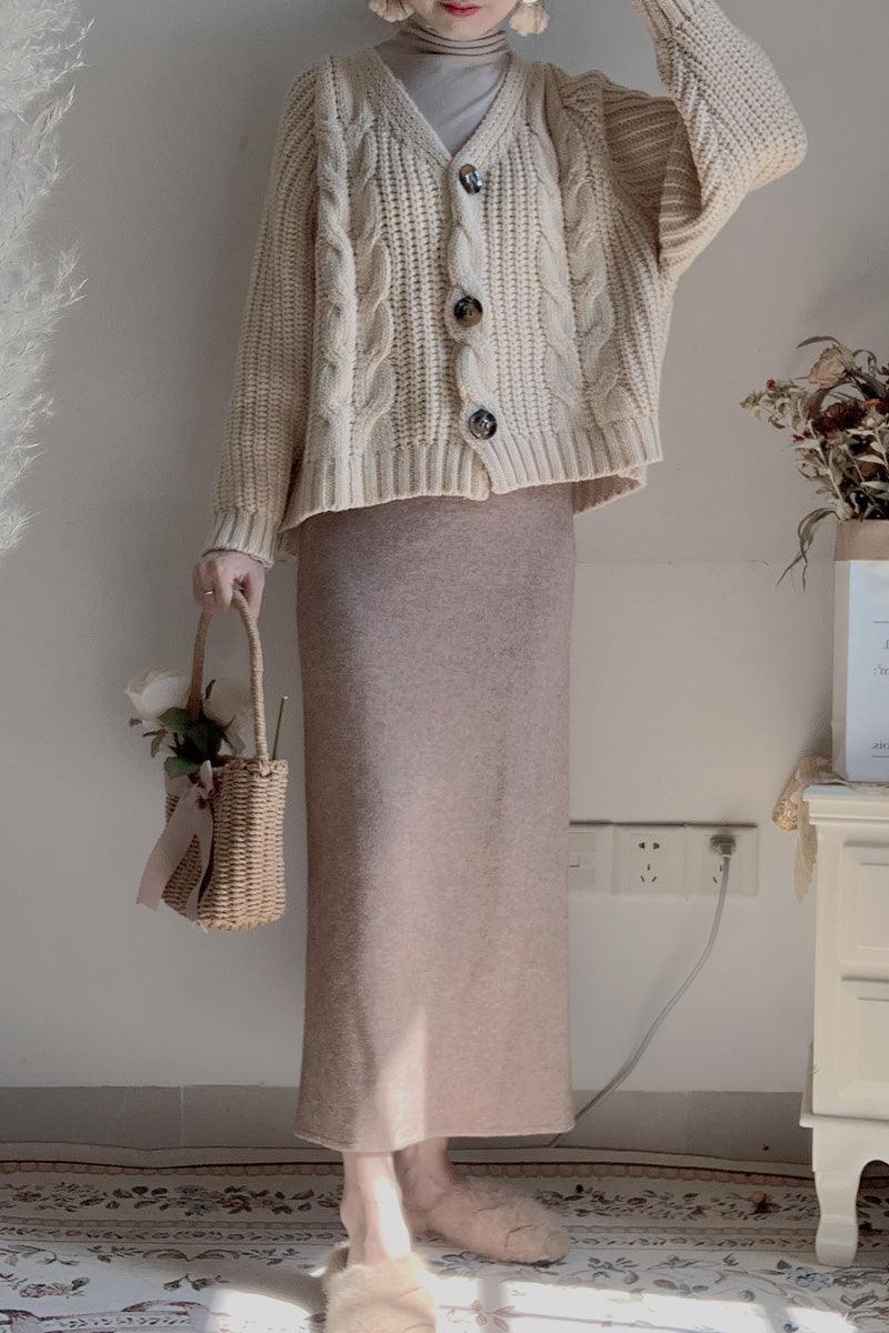 Gentle Wind High Waist Knitted Skirt Women - melvincucci