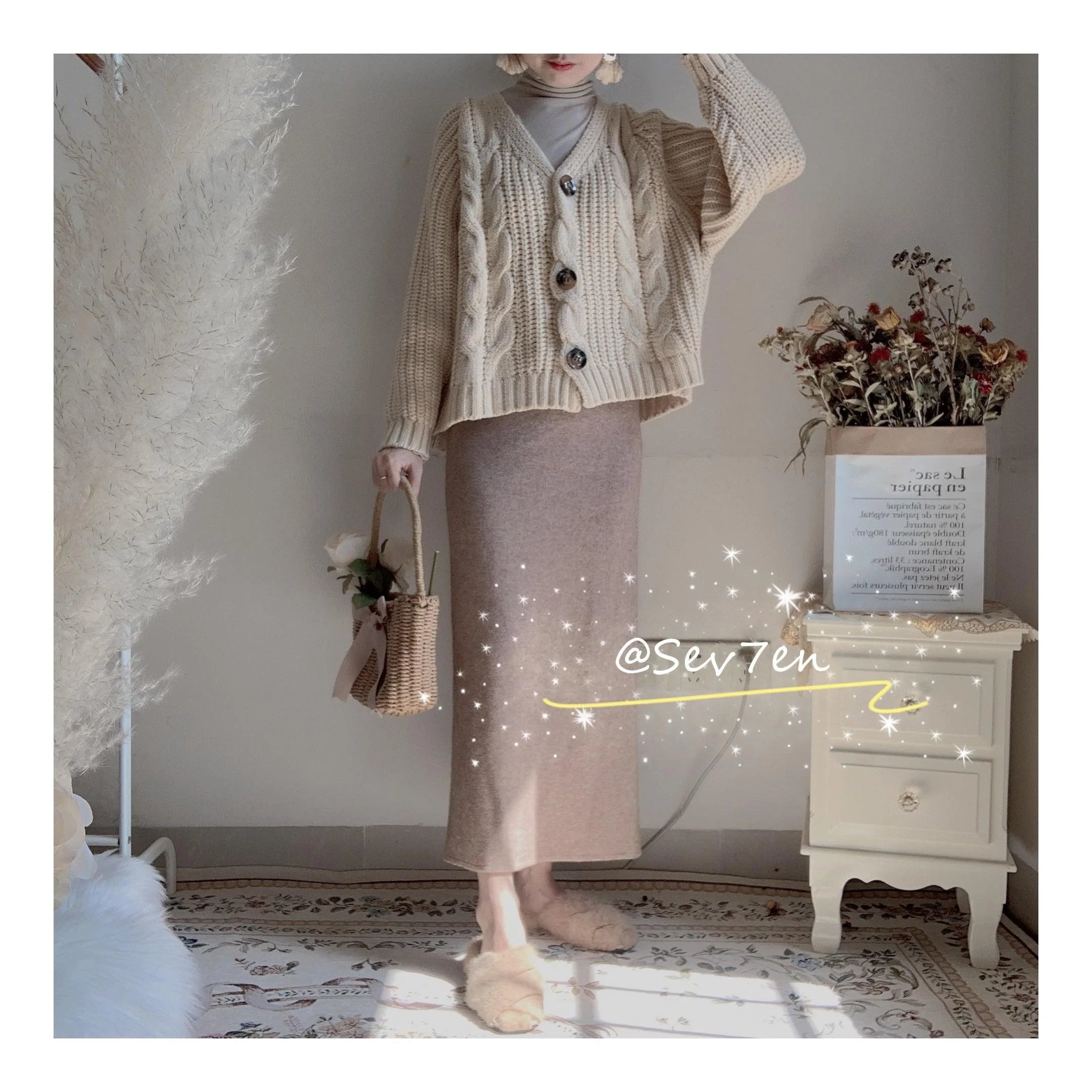 Gentle Wind High Waist Knitted Skirt Women - melvincucci
