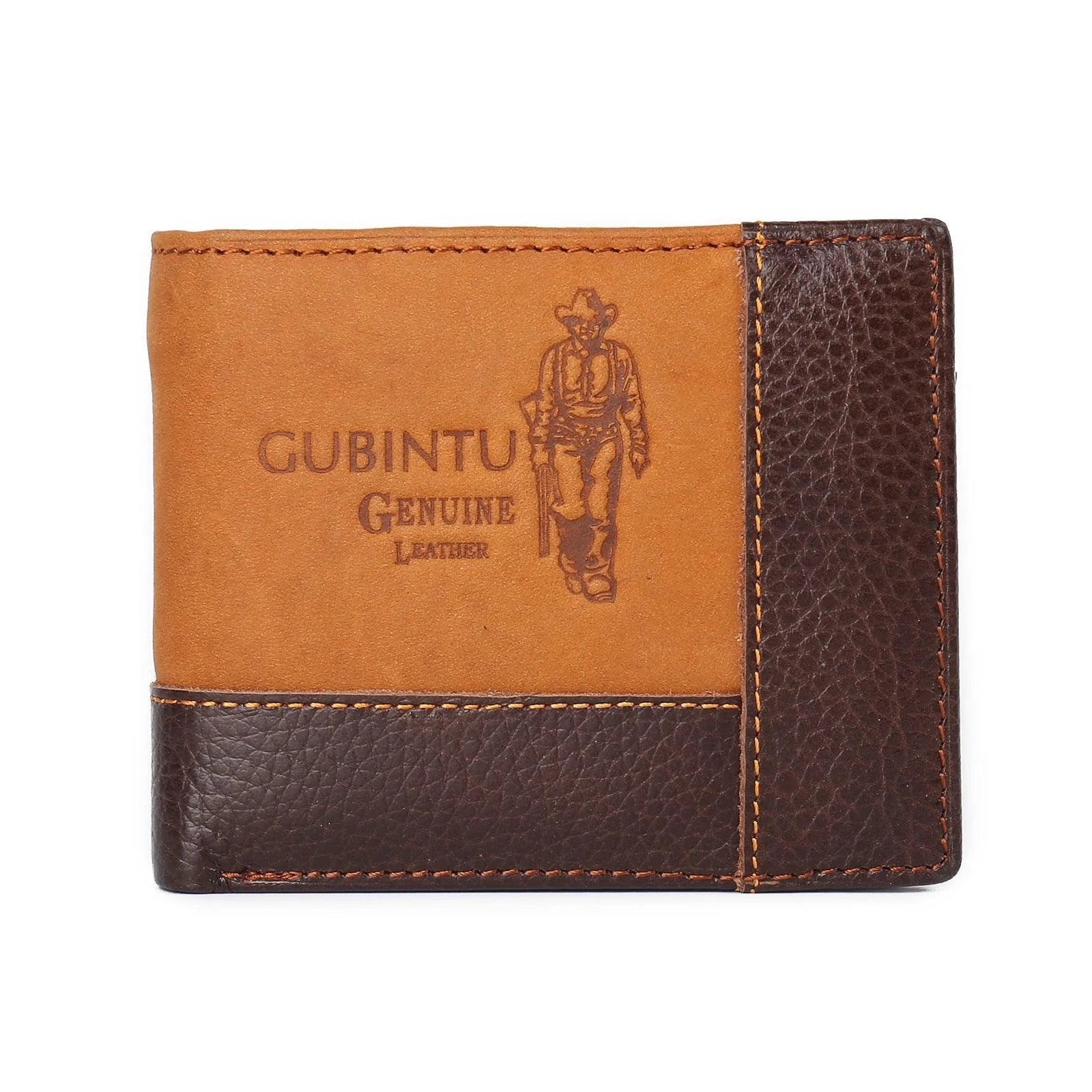 Genuine Leather Men Patchwork Wallets Male Purse Cowhide - melvincucci