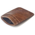 Genuine Leather Men Wallet Brown Coin Purse Small Mini Card - melvincucci