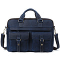 Genuine men''s bags retro men''s business bags briefcase cowhide oblique Bag 15.6 inch Laptop Bag - melvincucci