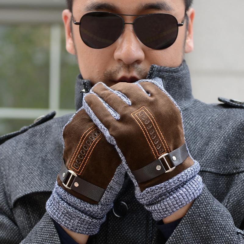 Gloves Men Winter Cycling Leisure Pigskin - melvincucci