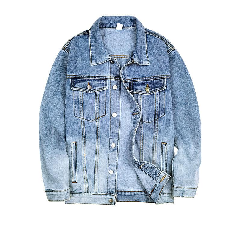 Gradient Color Jacket Men European And American Trend Denim Jacket - melvincucci