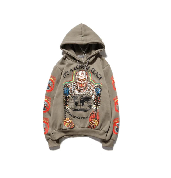 Graffiti Letter Velvet Sweatshirt Men - melvincucci