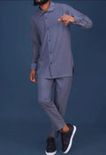 Grey long sleeve shirt senator la melvincucci - melvincucci
