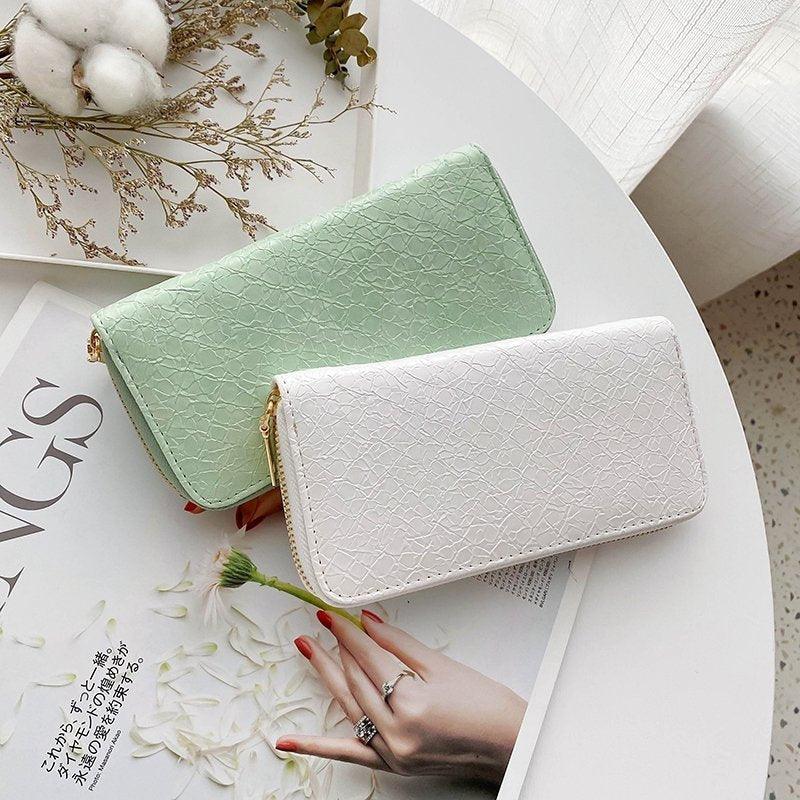 Grid Pattern Womens Wallets Purses Leather Long Wallet Hasp Phone Bag Money Coin Pocket Card Holder Female Wallet Purse - melvincucci