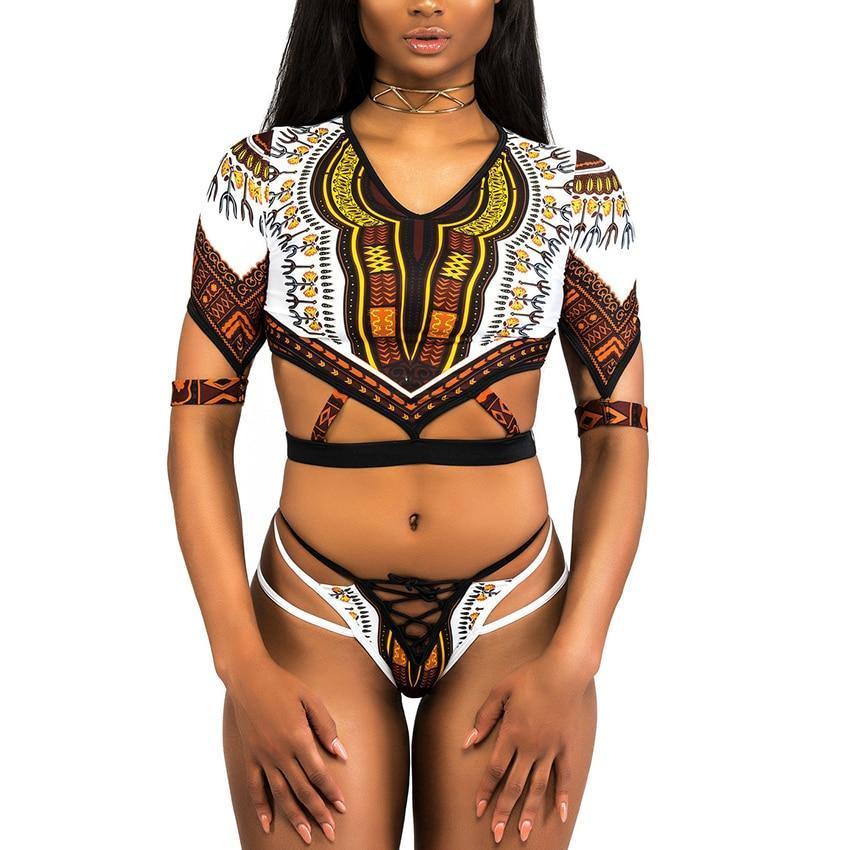 Half Sleeve Ankara Bikini - melvincucci