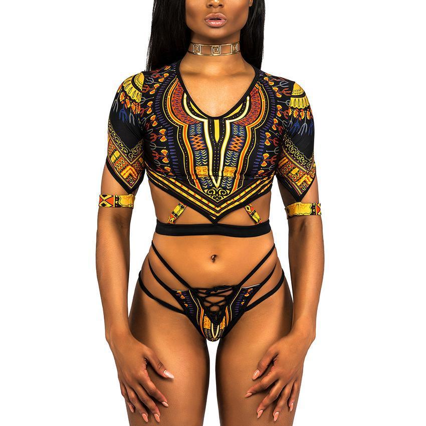 Half Sleeve Ankara Bikini - melvincucci