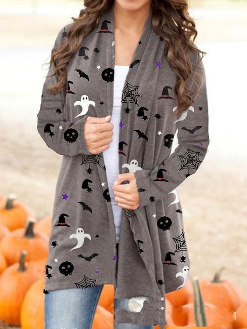 Halloween Digital Printing Casual Cardigan Jacket Women - melvincucci