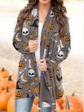 Halloween Digital Printing Casual Cardigan Jacket Women - melvincucci
