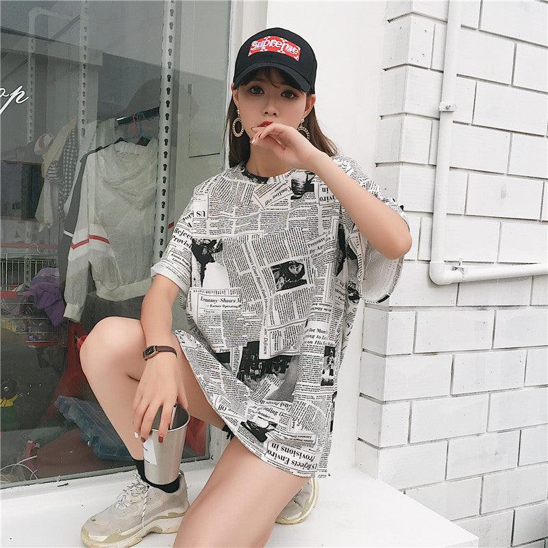 Harajuku BF style t-shirt women - melvincucci