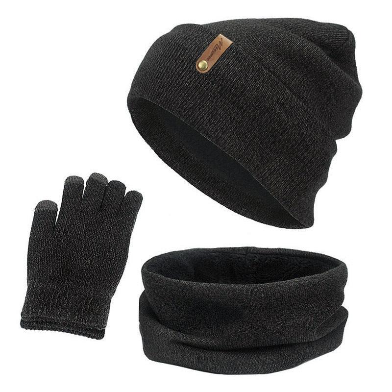 Hat scarf touch screen gloves set - melvincucci