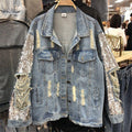 Heavy Industry Sequined Denim Jacket Women Loose - melvincucci